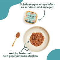 Ziggy sterilisiertes Lachs-Nassfutter serviert im Napf für Katzen