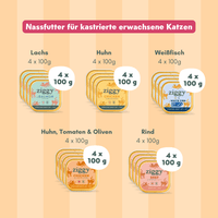 Entdeckungsset mit 5 Pasteten für sterilisierte erwachsene Katzen von Ziggy