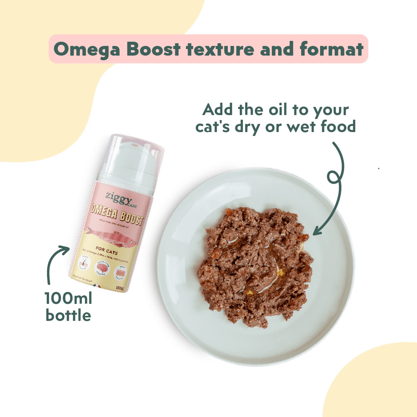 Ziggy Omega Oil for cats – supports healthy skin and coat, drizzled over food (100mL)