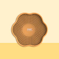 Ziggy Flower Lickmat in yellow – silicone slow feeder mat for cats