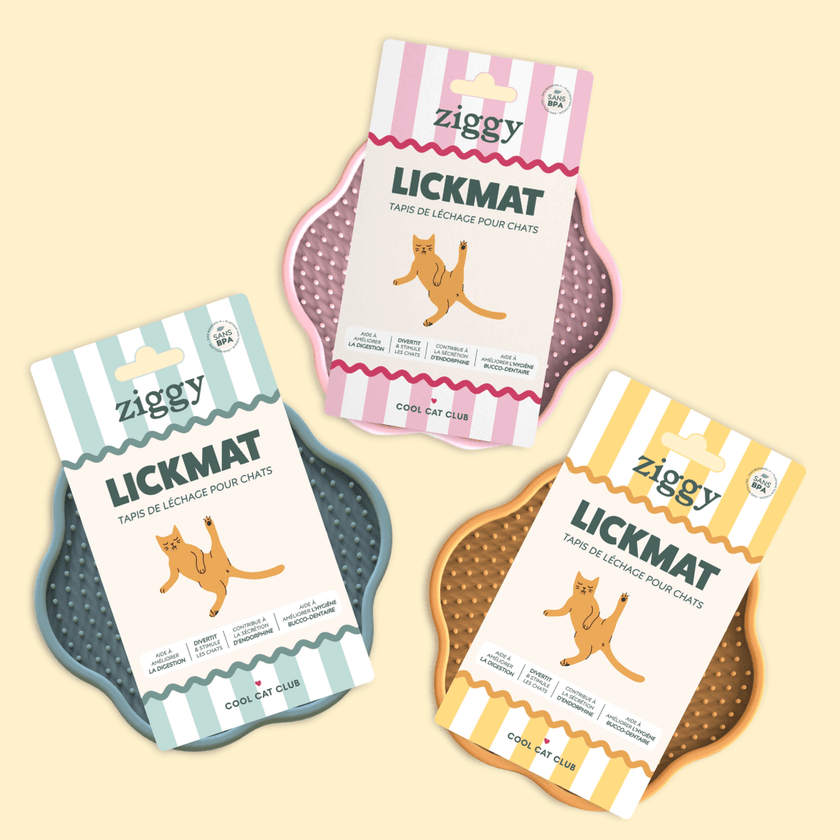 Ziggy Flower Lickmat for cats – slow feeder mat available in multiple colors