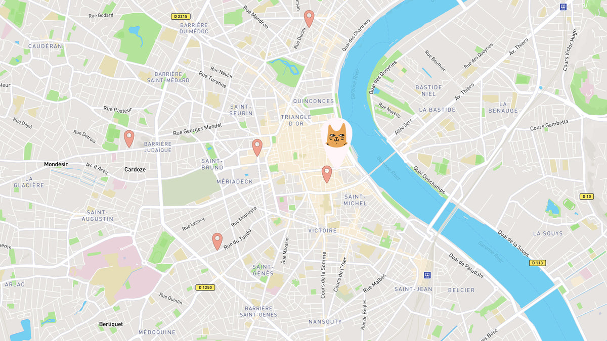 Carte des emplacements Ziggy