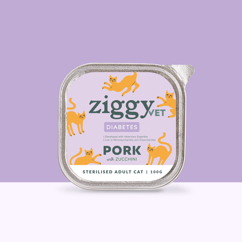 Ziggy Nassfutter für Katzen mit Diabetes, 16×100g Packung