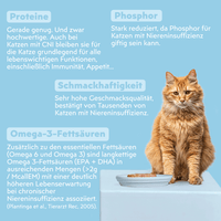 Zutatenliste von Ziggy Nieren-Nassfutter für Katzen, aus natürlichen Zutaten
