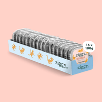 Ziggy Nieren-Nassfutter mit Lachs für Katzen, 16×100g – 2er-Packung