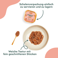 Ziggy Rind-Nassfutter serviert im Napf für ausgewachsene Katzen