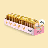 Set of 16 x 100g Ziggy wet food pouches for kittens with beef, healthy and grain-free
