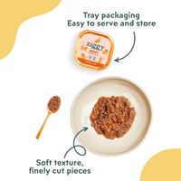 Texture and packaging of Ziggy beef kitten food, healthy and starch-free