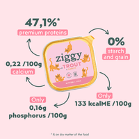 Ziggy Kitten Trout Wet Food, 16×100g – nutritional composition and ingredients