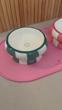Gamelle Ziggy en céramique pour chat, présentation produit, dimensions et finitions
