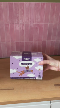 Vidéo : ouverture d’un sachet de mousse Ziggy pour chat senior au bœuf