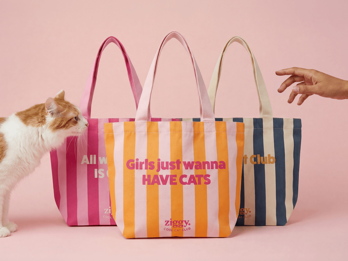 Totebags Ziggy avec un chat