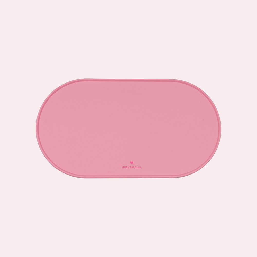 Tapis de gamelle pour chat rose de la marque Ziggy