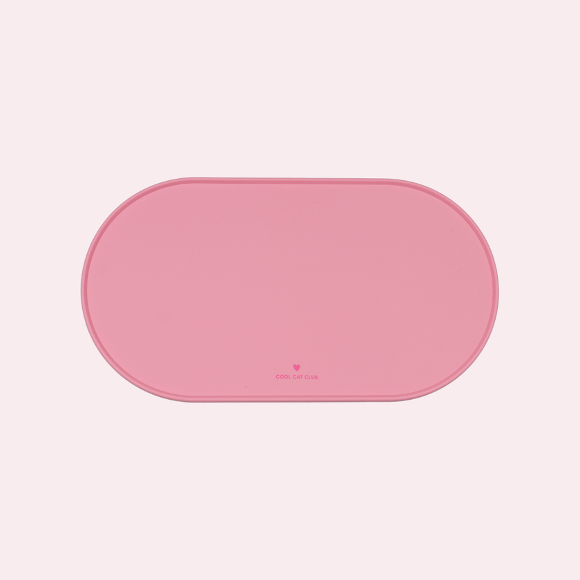 Ziggy Cool Cat Club cat feeding mat, light pink colourway