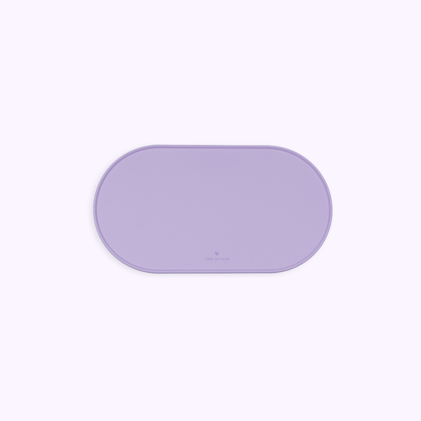 Ziggy Cool Cat Club cat feeding mat, plum colourway