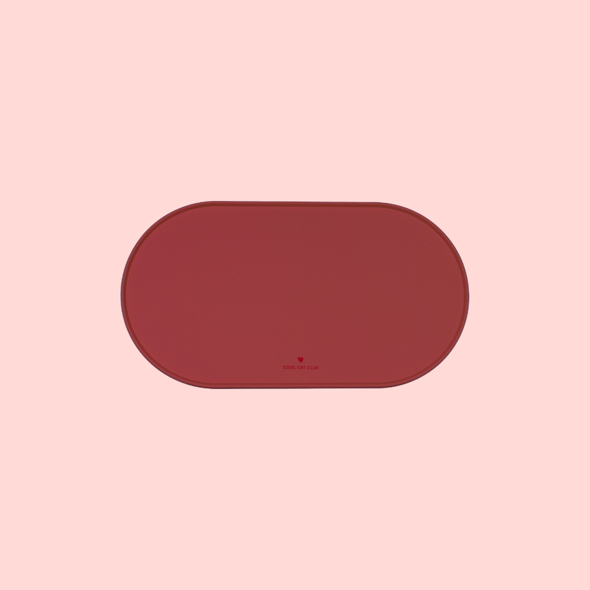 Tapis de gamelle pour chat rouge bordeaux de la marque Ziggy